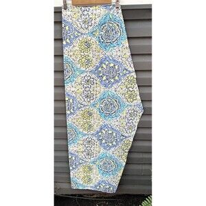 Waverly Valence Curtain Kings Turban Blue Yellow Print Country Cottage